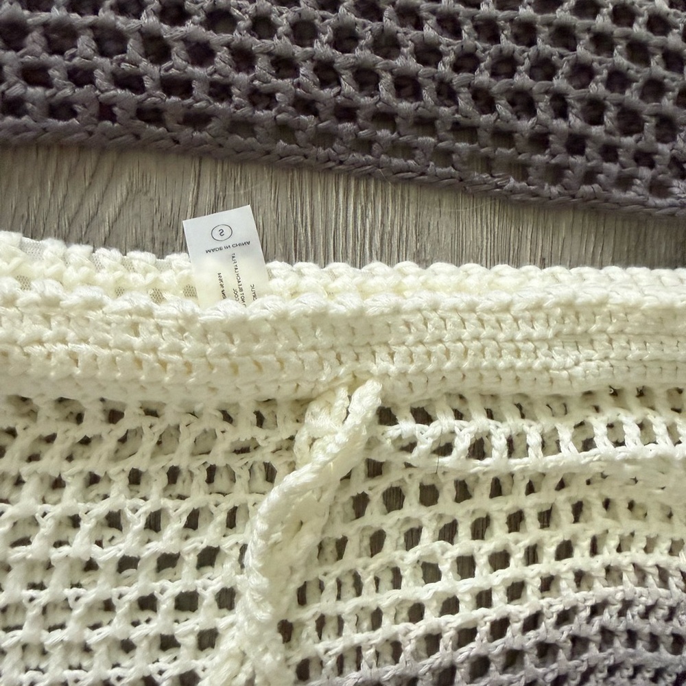 Fashion Nova Cream and Gray Crochet Skirt Set - Picture 8 of 9
